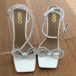 Luxury inspired crystal bow sandal heels